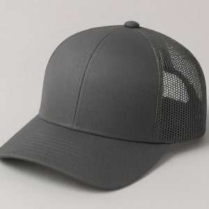 Solid Color Trucker Hat with Mesh Back Panels for Breathability